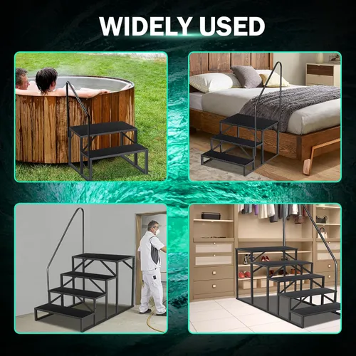 Miniatura 7 de Escalones de bañera de hidromasaje con pasamanos, accesorios inflables para bañera de hidromasaje para adultos, accesorios de bañera para spa