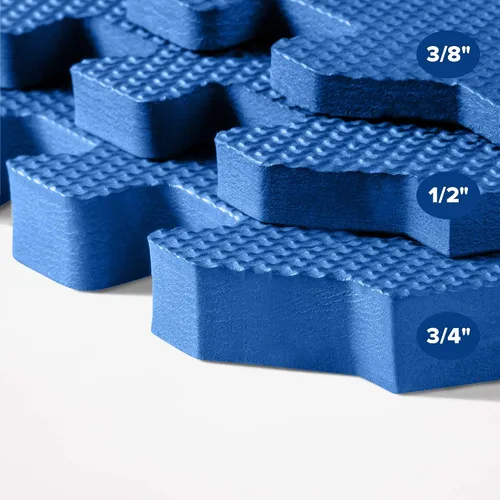 Miniatura 7 de We Sell Mats 3/8" Thick Multipurpose EVA Foam Exercise Floor Mat, Interlocking Tiles, Anti-Fatigue for Home or Gym Azul