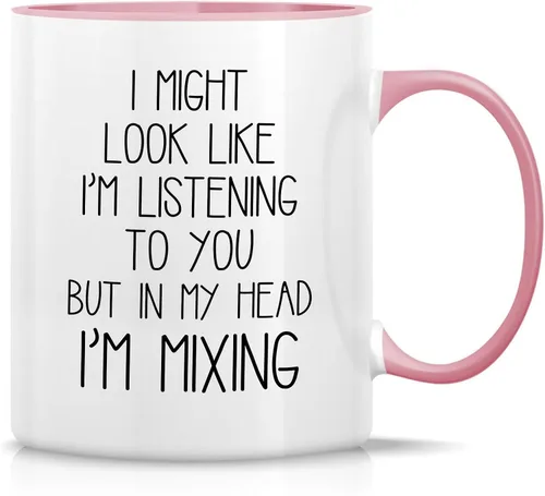 Miniatura 26 de Retreez - Taza divertida con texto en inglés "Without Music Life Would B Flat Musician", 325 ml, tazas de café de cerámica, divertidas, sarcásticas