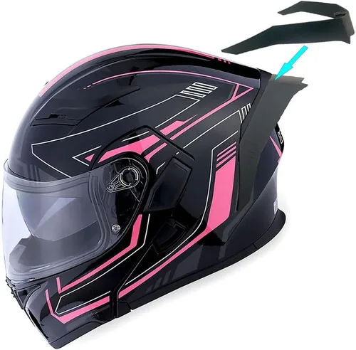 Miniatura 16 de 1Storm Casco modular de cara completa para motocicleta con doble visera abatible y protector solar: HB89 Flecha Azul
