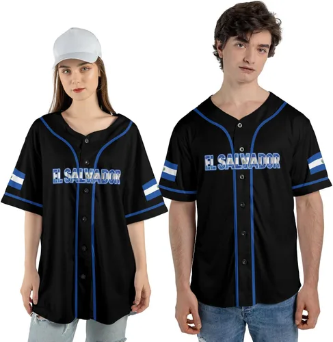 Miniatura 4 de Camiseta personalizada de béisbol de El Salvador, camiseta de orgullo de la bandera de El Salvador, camiseta salvadoreña, camiseta de El Salvadoreña