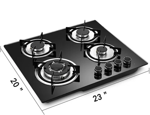 Miniatura 6 de Placa de cocina de gas de 4 quemadores, placa de gas de acero inoxidable empotrada de 23 pulgadas para gas natural con kit de conversión