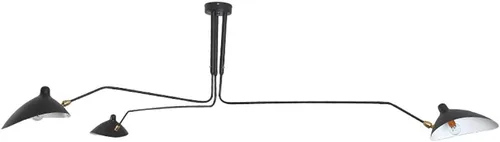 Candelabro moderno de mediados de siglo negro con brazo oscilante y pantalla ajustable, candelabro de 3 brazos negro, lámparas colgantes grandes