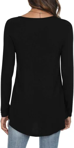 Miniatura 3 de CATHY Blusa holgada de manga larga con volantes para mujer, estilo casual, para usar con leggings
