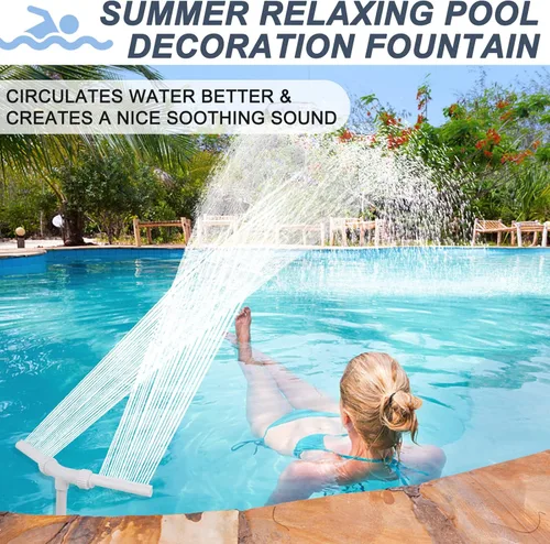 Miniatura 6 de Spray de fuente de cascada para piscina, 2 cabezales de fuente, rociador de agua, temperaturas frescas y cálidas del agua de la piscina, aireador