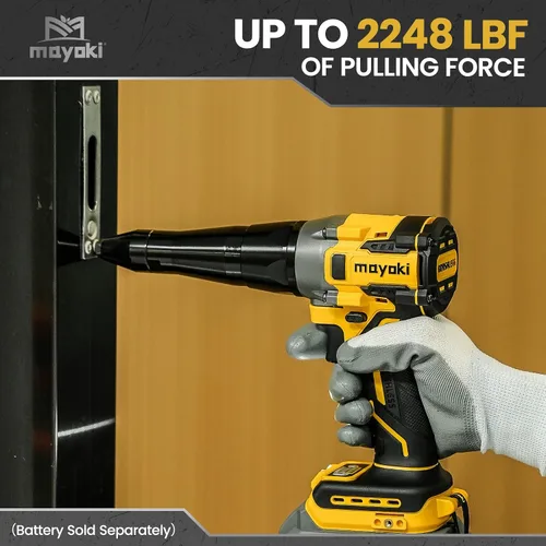 Miniatura 4 de Mayoki Pistola de remache inalámbrica compatible con batería de 20 V 60 V MAX (solo herramienta), herramienta de remache sin escobillas eléctrica