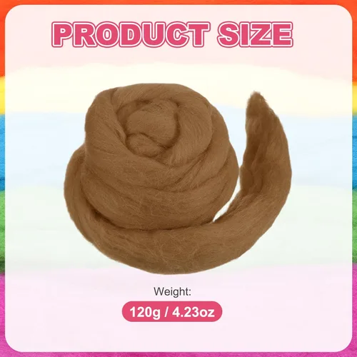 Miniatura 2 de MECCANIXITY Hilo de lana para hilar, lana de fieltro suave, 4.23 oz/4.23 onzas, hilo grueso puro para fieltro de aguja, manta de tejer, tejer, arte