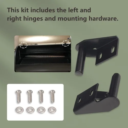 Miniatura 3 de Kit de bisagra de tapa 1 x lado izquierdo y 1 x bisagra lateral derecha compatible con muchos modelos de parrillas Traeg-er bisagras, para el kit