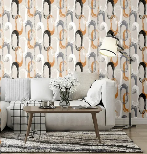 Miniatura 2 de Blooming Wall DPYB12 - Papel tapiz autoadhesivo extraíble con círculos de elipse geométricos, decoración de pared