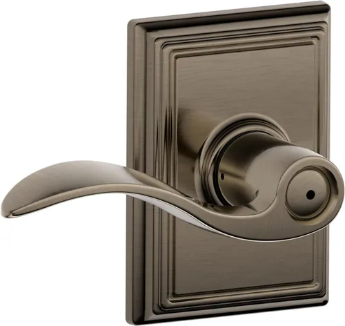 Miniatura 100 de SCHLAGE - Manija de puerta Accent con cerradura de paso libre para pasillo y armario en bronce antiguo - F10 ACC 716 Bronce Envejecido