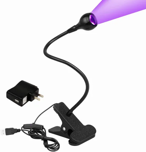Luz negra LED de 3 W, 395 NM, cuello de cisne flexible, luz negra UV para detección de satén, lámpara para póster de luz negra, fiesta de luz negra,