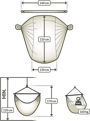 Miniatura 3 de LA SIESTA® - Silla Hamaca Columpio XL King Domingo - Silla Hamaca Colgante Resistente a la Intemperie y a los Desgarros - Silla Hamaca Columpio