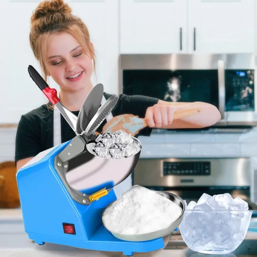 Miniatura 8 de Yahpetes Máquina eléctrica de hielo afeitado, 1 unidad, trituradora de hielo de doble cuchilla, máquina de cono de nieve, 187 lbs/hora para uso