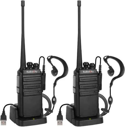 Radioddity GA-2S Walkie Talkies de largo alcance para adultos, radio bidireccional UHF recargable con carga micro USB + auricular acústico de aire