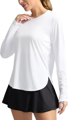 Camisetas de sol para mujer, con protección ultravioleta FPU 50+, manga larga, ligera, de secado rápido, para entrenamiento, senderismo, para mujer