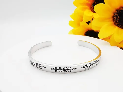 Miniatura 308 de Pulseras inspiradoras para mujer, joyería de acero inoxidable, con refranes, pulsera motivacional con mensaje oculto, pulseras grabadas para mejor