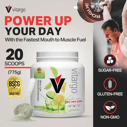 Miniatura 2 de Vitargo Polvo de carbohidratos Alimenta glucógeno muscular 2 veces más rápido 1 libra de limón y lima antes del entrenamiento y polvo