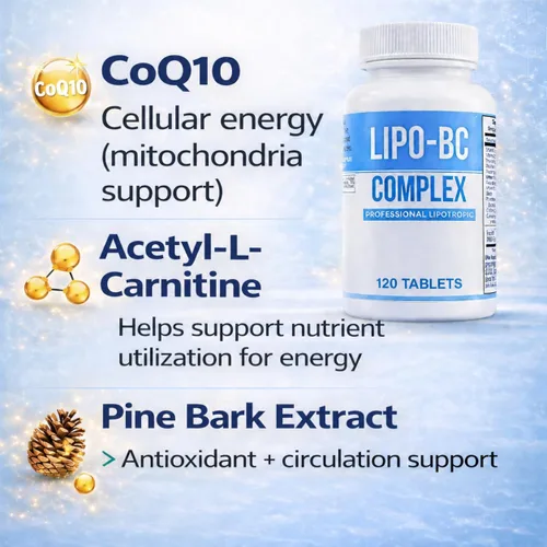 Miniatura 5 de Legere Pharmaceuticals Lipo-BC B-Complex, píldoras lipotrópicas para energía limpia y bienestar (120 tabletas)