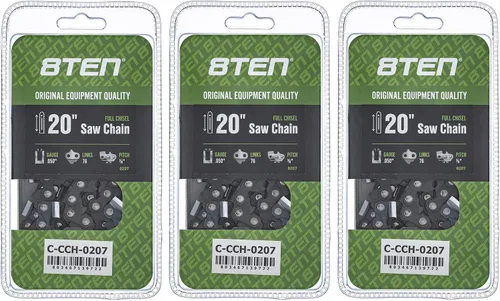 Miniatura 91 de 8TEN Cadena de motosierra semi cincel de 6 pulgadas .050 1/4 42 DL para Worx WG320 Black & Decker LLP120 (paquete de 3)