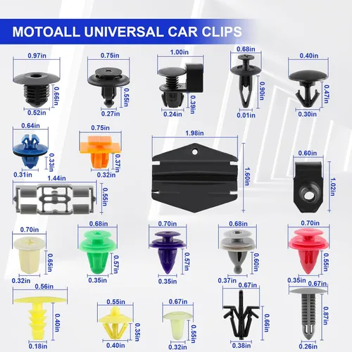 Miniatura 5 de MOTOALL 500 piezas universales mixtas de nailon para parachoques de automóvil, panel de parachoques, cubierta de motor, retenedor, remache, clips
