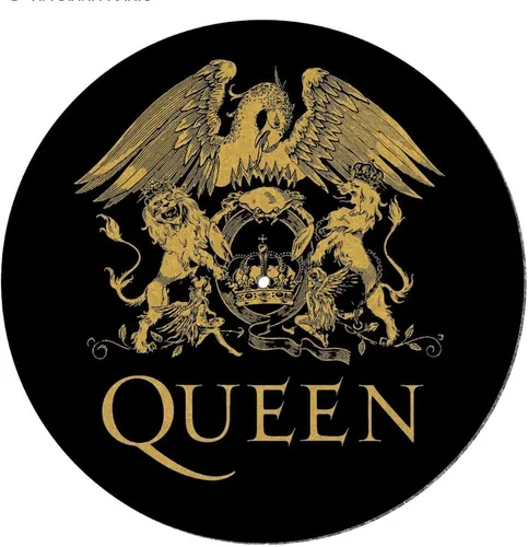 Pyramid International Queen - Alfombrilla para tocadiscos para mezclar, rascar DJ y escuchar en casa (diseño de logotipo) - Producto Oficial, dorado