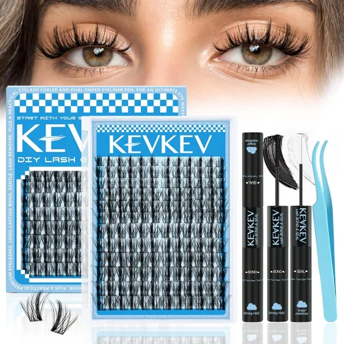 Miniatura 13 de KevKev Lash Cluster Glue, Lash Bond and Seal Lash Glue for Eyelash Clusters Waterproof Strong Hold for 72h Individual Eyelash Glue Non-Irritating