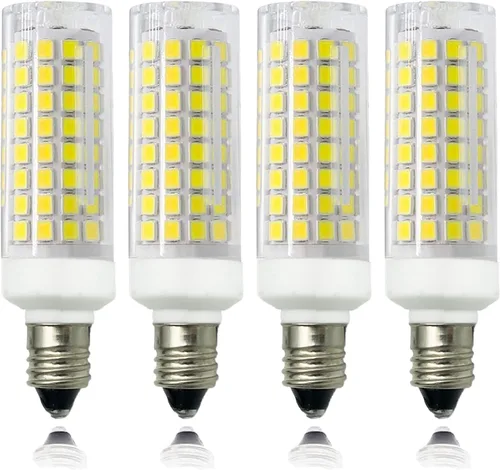 Miniatura 10 de Bombilla LED E12 de 7 W equivalente a 75 W halógena, regulable de 120 V 730 LM, base de candelabro T3/T4, bombillas para ventilador de techo, Blanco