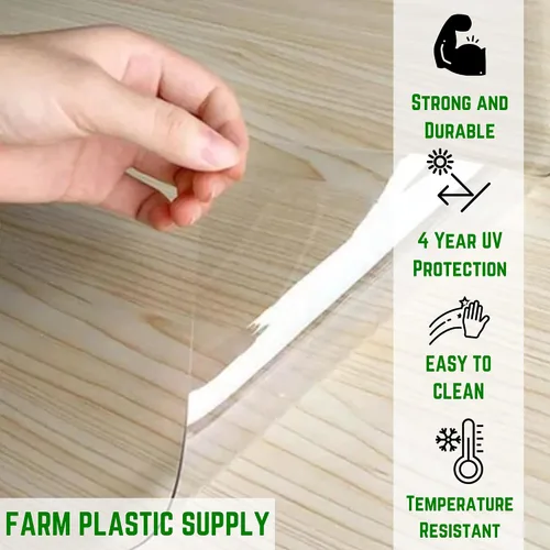 Miniatura 2 de Farm Plastic Supply - Lámina de vinilo transparente - 20 mil 4.5 pulgadas de ancho - Láminas de plástico de vinilo, lámina de vinilo transparente