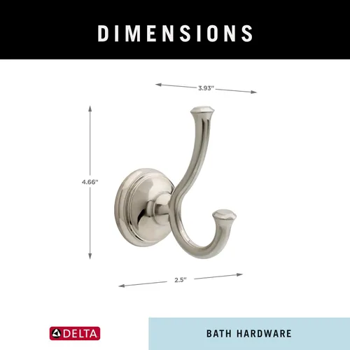 Miniatura 5 de Toallero de gancho doble "Cassidy" de Delta Faucet, 79735-SS Acero inoxidable brillante