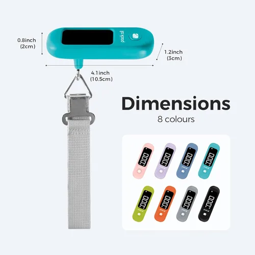 Miniatura 8 de pack all Báscula de equipaje de 110 libras, báscula digital de equipaje de mano, báscula de peso para maleta de viaje con pantalla LCD, batería