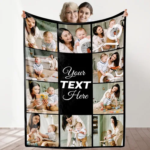 Miniatura 16 de Manta de fotos personalizada para bodas, parejas, fotos para familiares, amigos, regalos personalizados de Navidad y cumpleaños, fabricada