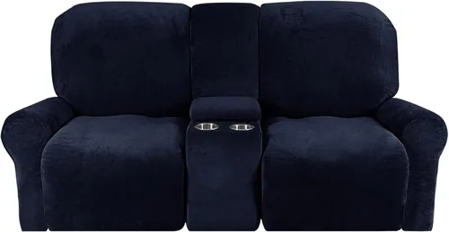 Miniatura 16 de Funda reclinable de terciopelo para sofá biplaza con consola central, fundas elásticas para sillas reclinables, funda suave para consola central