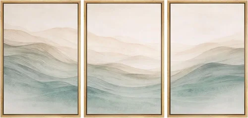Miniatura 138 de SIGNWIN Lienzo enmarcado para pared, juego de arte sereno de pantanos con humedales verdes e ilustraciones de agua tranquila, arte moderno