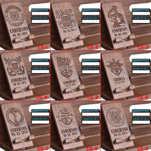 Miniatura 3 de Organizador de escritorio personalizado para la Guardia Costera de Estados Unidos, organizador único hecho a mano para esposo, novio, regalos