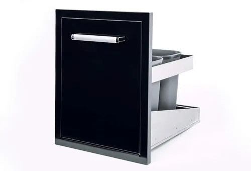 Cajón de basura empotrado para exteriores de la cocina de la marca Bonfire, 16,5 x 22 x 22 pulgadas de largo para la isla de la barbacoa de la