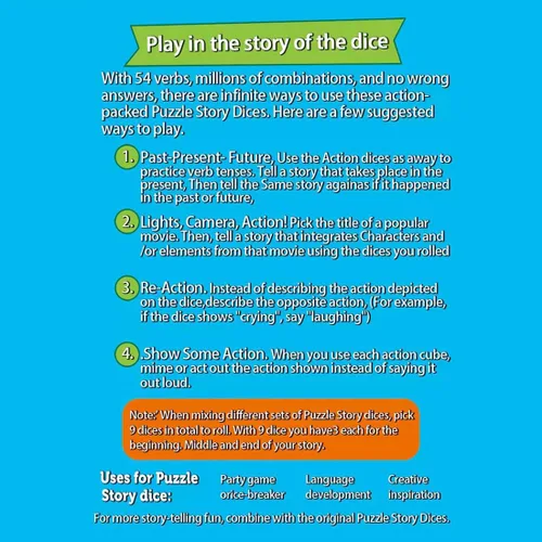 Miniatura 7 de Happy Story - Paquete de 9 cubos coloridos – Un viaje feliz contar cubos y dados de lenguaje oral, 54 imágenes, combinación de historias ilimitadas