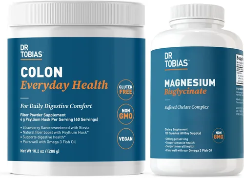 Dr. Tobias Colon Everyday Health & Bisglicinato de magnesio - Comodidad digestiva y apoyo para la salud muscular y ósea, vegano, sin OMG
