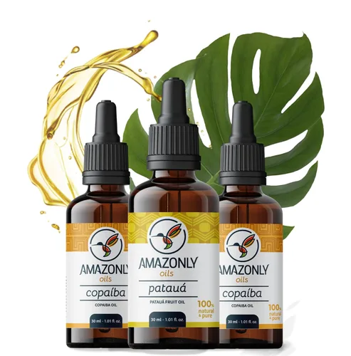 Miniatura 10 de AMAZONLY Botanic Bliss Collection - Aceite vegetal amazónico de nuez de Brasil, Andiroba y Pracaxi para cabello y piel, paquete de 3