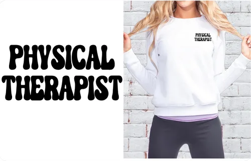 Miniatura 2 de SEC Apparel Fisioterapeuta termoadhesivos adhesivos de transferencia de letras para camisetas tela ropa