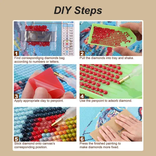 Miniatura 6 de Acudotr Kits de pintura de diamantes para adultos, kits de arte de diamantes 5D para principiantes, kits de pintura de diamantes de taladro completo