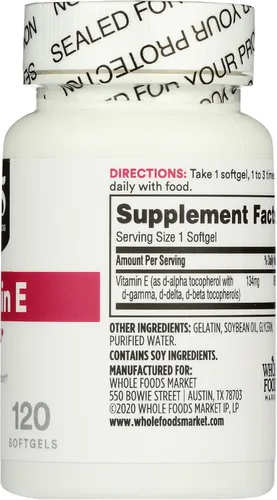 Miniatura 5 de 365 by Whole Foods Market, Vitamina E 200 UI, 120 CT
