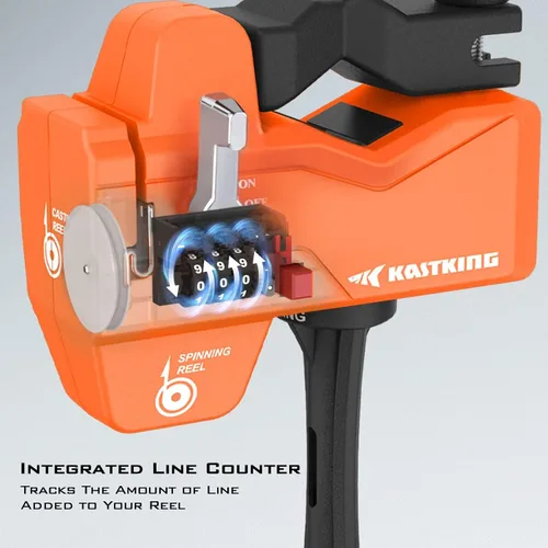 Miniatura 2 de KastKing Kalibrate - Enrollador de línea de pesca y tijeras de trenzado de 5 pulgadas, con contador de líneas, accesorios patentados, portátil