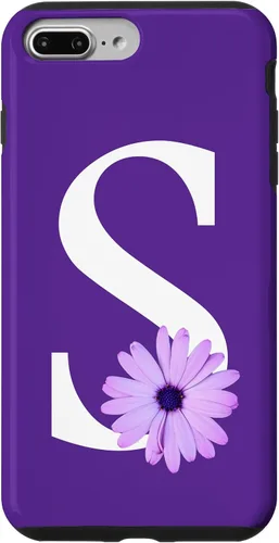 Miniatura 9 de Funda para iPhone 15 Purple Daisy Flower Monogram Letter S para mujer
