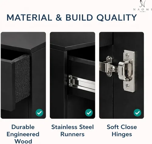 Miniatura 6 de Naomi Home Archivador de oficina con ruedas para debajo del escritorio, con 5 cajones y gabinete de almacenamiento lateral, organizador móvil