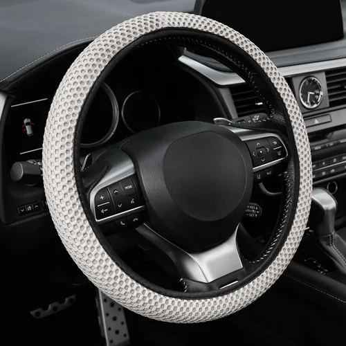 Miniatura 8 de Alpmosn Funda Elástica Extensible para Volante, Microfibra Transpirable de Seda de Hielo, Antideslizante, Accesorios de Interior de Automóvil