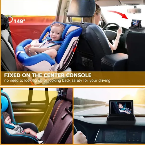 Miniatura 5 de Itomoro Espejo de coche para bebé, vista infantil en asiento trasero con amplia visión cristalina, USB fácil instalar monitor de coche de bebé 1080p