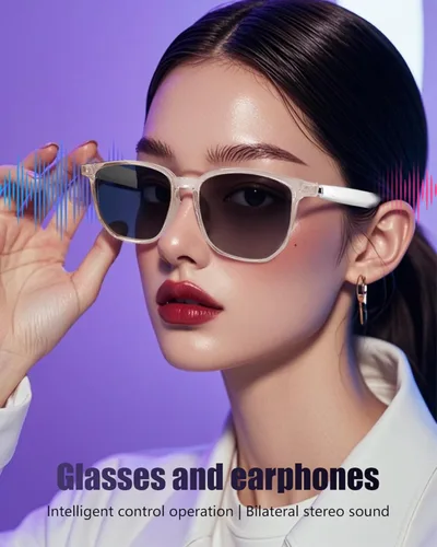 Miniatura 2 de Lentes inteligentes Bluetooth para hombres y mujeres, con protección UV, micrófono integrado y altavoces de oído abierto, lentes de sol de audio