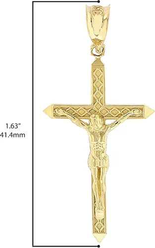 Miniatura 4 de Colgante de crucifijo de oro amarillo de 10 quilates crucifijo de cruz de la pasión de Cristo Metal no conocido