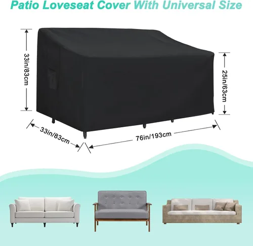 Miniatura 3 de ABCCANOPY Funda para silla de patio, apilable, impermeable, para exteriores, duradera, resistente a los rayos UV, de poliéster, funda para muebles