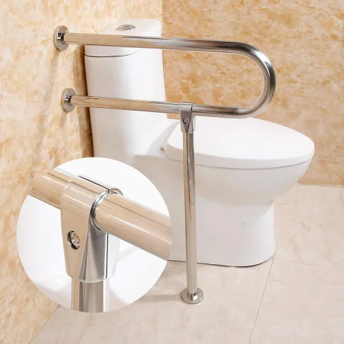Miniatura 7 de Barra de baño para discapacitados, pasamanos antideslizantes de acero inoxidable 304 para inodoro y ducha de discapacitados, barandilla de seguridad